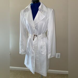 White Trench Coat with Belt